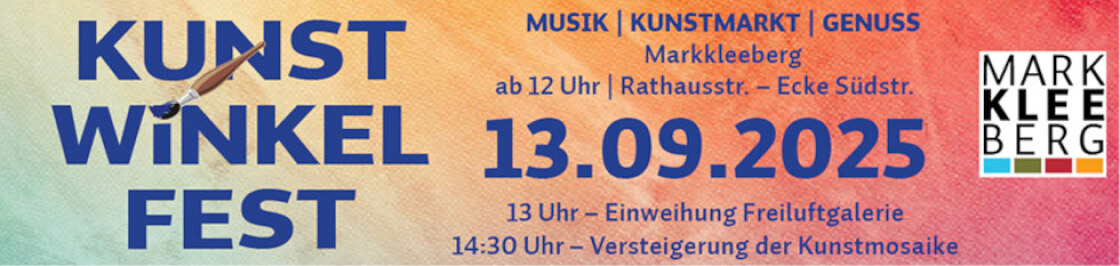 Kunstwinkelfest in Markkleeberg 2026| Rathausstr.-Ecke Südstr. am 13.09.2025