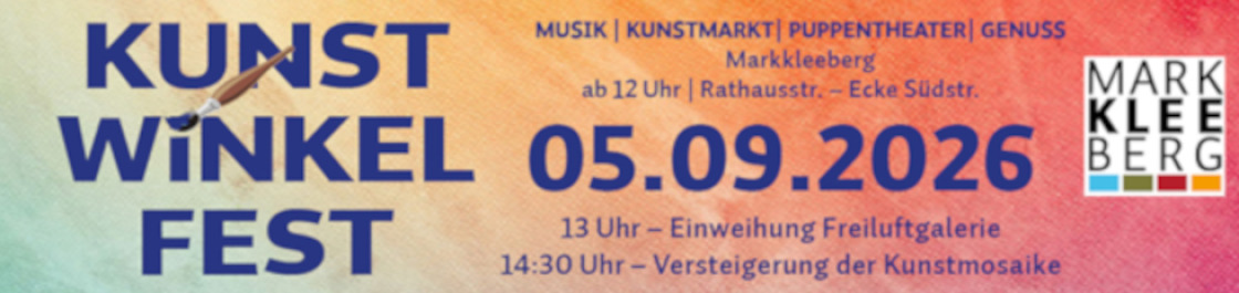 8. Kunstwinkelfest Markkleeberg | am 5. September 2026