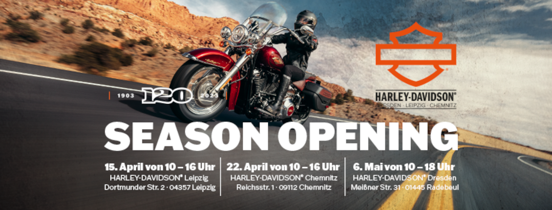 Start in die Motorradsaison 2023 mit Harley-Davidson in Sachsen
